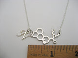LSD Necklace, LSD Molecule Necklace, Acid Charm Necklace, Initial Trip Necklace Chemistry Necklace Letter LSD Jewelry Science Acid