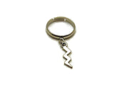 Lightning Bolt Ring Charm Ring Adjustable Brass Ring Lightning Charm  Ring Gifts For Her Stocking Stuffers