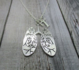 Human Lungs Necklace, Initial Science Necklace, Biology Necklace, Personalized Anatomy Necklace, Lungs Jewelry, Anatomy Jewelry Biology Gift