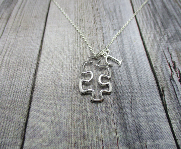 Puzzle Piece Necklace, Puzzle Necklace, Customized  Puzzle Jewelry  Personalized Gift Initial Necklace