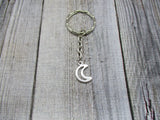 Small Crescent Moon Keychain  Lunar Keychain Moon Gift