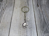 Unicorn Keychain Personalized  Keychain Mythology Lovers Gift Unicorn Lovers Initilal Gifts Under 10