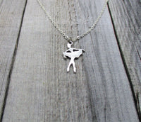 Small Ballerina Necklace Silver Ballerina Charm Jewelry Ballet Necklace Ballet Jewelry Dancer Gifts For Her Dance Sports Jewelry