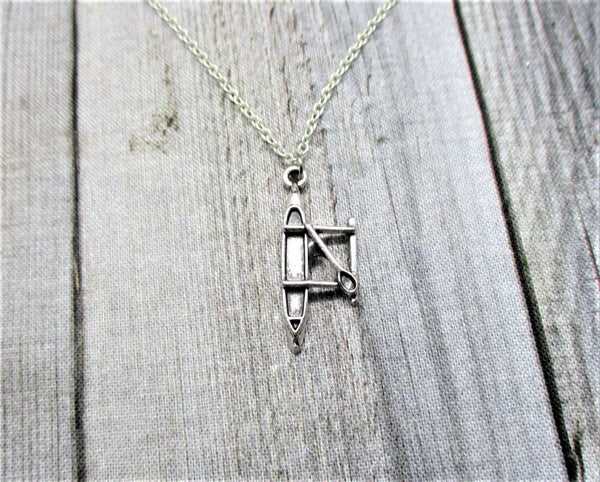 Canoe Necklace, Outrigger Canoe Necklace, Outdoors Adventure Necklace, Canoe Jewelry, Paddler Necklace, Outdoor Sports Necklace