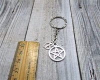 Pentagram Keychain Personalized Gifts Letter Customized  Gift with initial Pentacle Keychain