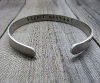 Secret Message Bracelet Hand Stamped Bracelet  Hidden Message Jewelry  Customized Cuff  Personalized Bangle