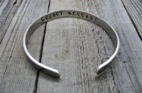 Secret Message Bracelet Hand Stamped Bracelet  Hidden Message Jewelry  Customized Cuff  Personalized Bangle