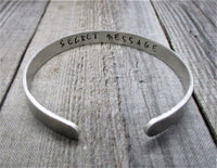 Secret Message Bracelet Hand Stamped Bracelet  Hidden Message Jewelry  Customized Cuff  Personalized Bangle