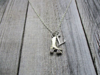 Roller Skate Necklace,  Personalized Gifts Initial Roller Derby Necklace, Letter Roller Skating