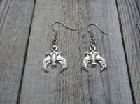 Silver Hanging Bat Earrings Animal Jewelry Bat Gifts For Her