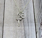 Ballet Necklace, Initial, Ballerina Necklace, Personalized, Ballerina Jewelry, Ballet Jewelry, Dance Necklace, Dance Jewelry, Sports Jewelry