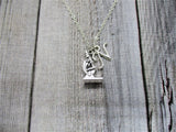 Science Necklace Microscope Necklace Initial STEM Necklace Biology Necklace Personalized Chemistry  Microscope Jewelry Science Jewelry