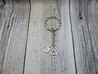 Paw Keychain Personalized Gifts  Letter Customized Paw Pad Keychain with initial