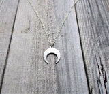 Horned Moon Necklace Crescent Moon Necklace Stainless Steel Moon Jewelry