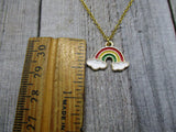 Gold Rainbow  Necklace Red Gold Green Rainbow Necklace Pride Jewelry Gifts For Her / Him