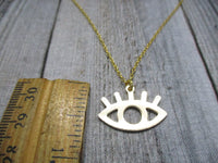 Gold Evil Eye Necklace Protection Eye Necklace Mom Jewelry Gifts For Her / Him Nickel Free