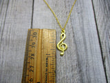 Treble Clef Necklace, Music Necklace, Music Note Necklace, Music Gift, Treble Clef Jewelry, Musicians, Music Note Jewelry, Music Jewelry