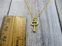 Gold Skeleton Key Necklace Gifts For Her Key Necklace Gift Ideas For Girls Mom Jewelry Key Birthday Gift