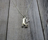 Roller Skate Necklace,  Personalized Gifts Initial Roller Derby Necklace, Letter Roller Skating