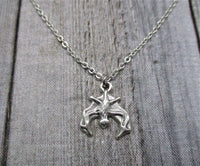 Bat Charm Necklace Halloween Necklace Vampire Bat Jewelry, Vampire Necklace, Vampire Bat Jewelry, Halloween Jewelry Gifts For Her