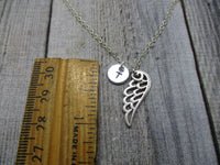 Guardian Angel Wing Necklace Letter Necklace Personalized Gift for Her  Angel Wing Jewelry