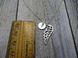 Guardian Angel Wing Necklace Letter Necklace Personalized Gift for Her  Angel Wing Jewelry
