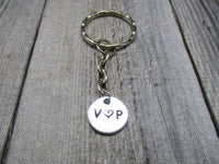 Couples Keychain Memorial Keychain 3 Characters Hand Stamped Inital Keychain Memorial Gift