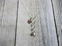 DNA Necklace Science Necklace W/ Birthstone Birth Month Jewelry Birthday Gift For Her Double Helix Necklace, Biology Necklace DNA Jewelry