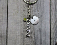DNA Keychain Personalized Handstamped Keychain Biology Gift Custom Keychain Gifts For Her Science Keychain Chemistry Keychain