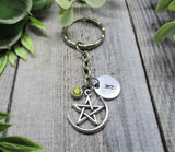 Pentacle Keychain Personalized Pentagram Keychain Witch Gift Custom Keychain Gifts For Her