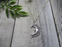 Half Moon Necklace Gifts For Her Half Moon Jewelry Mystic Jewelry