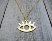 Gold Evil Eye Necklace Protection Eye Necklace Mom Jewelry Gifts For Her / Him Nickel Free