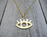 Gold Evil Eye Necklace Protection Eye Necklace Mom Jewelry Gifts For Her / Him Nickel Free