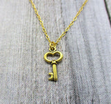 Gold Skeleton Key Necklace Gifts For Her Key Necklace Gift Ideas For Girls Mom Jewelry Key Birthday Gift
