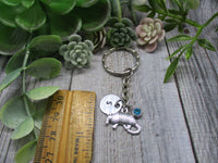 Armadillo Keychain Birthstone Keychain Texan Keychain Gift Personalized Gifts For Her Animal Keychain