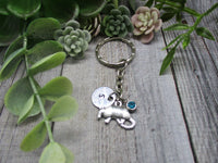 Armadillo Keychain Birthstone Keychain Texan Keychain Gift Personalized Gifts For Her Animal Keychain