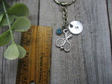 Tennis Racket Keychain Personalized Handstamped Tennis Keychain Gift Custom Gifts For Her Sports Keychain