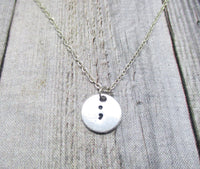 Semicolon Necklace Hand Stamped Awareness Necklace Semicolon Jewelry Semicolon Gift