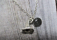 Witch Hat Necklace Personalized Gifts  Initial Halloween Necklace Gifts For Her  Witchcore Jewelry