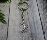 Half Moon Keychain  Mystical Moon Keychain Gifts For Her / Him