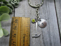 Hammer Keychain Personalized Handstamped Tool Keychain Gift Custom Keychain Gifts For Her
