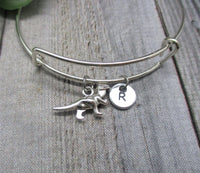 Dinosaur Charm Bracelet Hand Stamped Bangle Animal Jewelry Gifts for Her Bracelet Dinosaur Jewerly