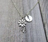 Daisy Necklace Flower Necklace Customized Hand Stamped Letter Initial  Flower Jewelry  Gifts For Her Mom Daisy  Jewelry