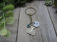 Tennis Racket Keychain Personalized Handstamped Tennis Keychain Gift Custom Gifts For Her Sports Keychain