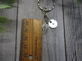 Leaf Keychain Plant Lovers Gift Hand Stamped Inital Key Ring Plant Keychain Cottagecore Fairy Gifts For Her/Him