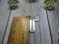 Warrior Necklace W/ Birthstone Personalized Initial  Insprtation Jewelry  Gifts For Her Empowering Words Necklace Warrior Jewelry