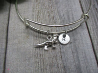 Dinosaur Charm Bracelet Hand Stamped Bangle Animal Jewelry Gifts for Her Bracelet Dinosaur Jewerly