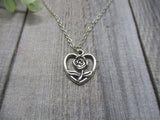 Rose Necklace Heart Necklace Mom Gifts For Her Heart Jewelry Rose Jewelry Girlfriend Gifts