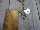 Hamsa Keychain Personalized Handstamped Keychain Gift Custom Hamsa Hand  Keychain Gifts For Her