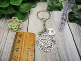 Pentagram Keychain Personalized Handstamped Pentacle  Keychain Witch Gift Custom Keychain Gifts For Her